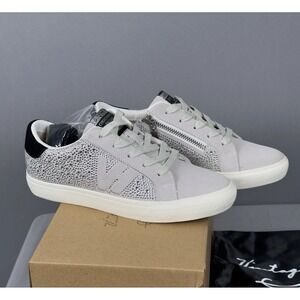 Vintage Havana Vita Rhinestone Sneakers Womens 6 Gray Zip Lace Up New In Box